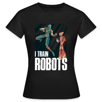 Robot Robot Robotics Robotics Gift - Women's T-Shirt - black - Front - AI Model Female 172 dark (172cm)