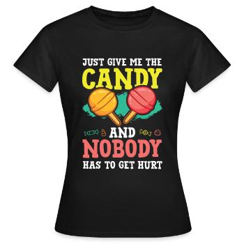 Candy saying Candy - Women's T-Shirt - black - Front - AI Model Female 172 dark (172cm)