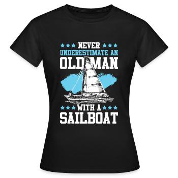 voile vieil homme - T-shirt Femme - noir - Devant - AI Model Female 172 dark (172cm)