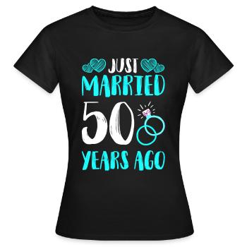 Mariage juste marié 50 ans - T-shirt Femme - noir - Devant - AI Model Female 172 dark (172cm)