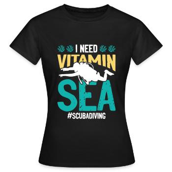 Diving diver vitamin - Women's T-Shirt - black - Front - AI Model Female 172 dark (172cm)