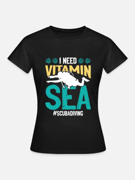 Tauchen Taucher vitamin - Frauen T-Shirt - Schwarz