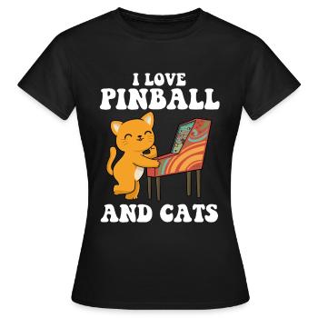I Love Pinball Retro Spiele Geschenk - Frauen T-Shirt - Schwarz - Vorne - AI Model Female 172 dark (172cm)
