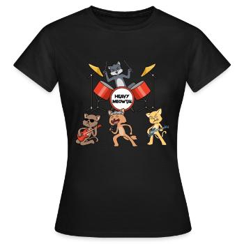 Cadeau Heavy Meowtal Heavy Metal - T-shirt Femme - noir - Devant - AI Model Female 172 dark (172cm)