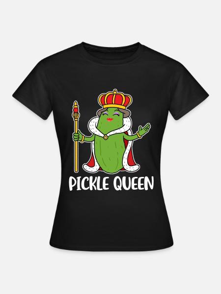Pickle Queen Gurke Geschenk - Frauen T-Shirt - Schwarz