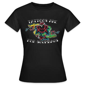 Les tatouages sont pour les salauds Tatouage Cadeau - T-shirt Femme - noir - Devant - AI Model Female 172 dark (172cm)