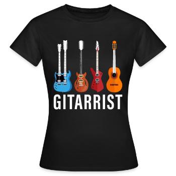 Gitarrist - Frauen T-Shirt - Schwarz - Vorne - AI Model Female 172 dark (172cm)
