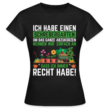 Ich habe einen Schrebergarten - Frauen T-Shirt - Schwarz - Vorne - AI Model Female 172 dark (172cm)