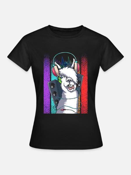 Lama - Frauen T-Shirt - Schwarz