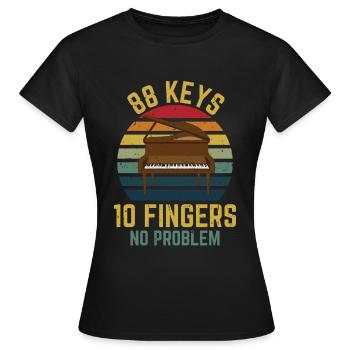 88 KEYS 10 FINGERS NO PROBLEM - Frauen T-Shirt - Schwarz - Vorne - AI Model Female 172 dark (172cm)