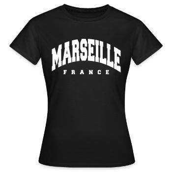 Marseille - Frauen T-Shirt - Schwarz - Vorne - AI Model Female 172 dark (172cm)