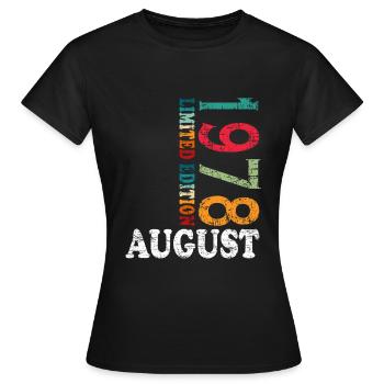 Août 1978 Anniversaire Août 1978 Août - T-shirt Femme - noir - Devant - AI Model Female 172 dark (172cm)