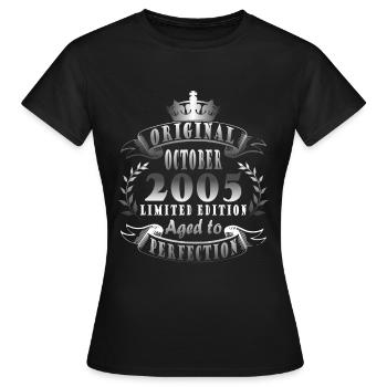 october 2005 anniversary october 2005 october - Women's T-Shirt - black - Front - AI Model Female 172 dark (172cm)