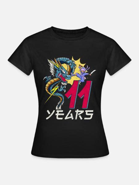 Level 11 Jahre Geburtstagsshirt Ninja Gamer - Frauen T-Shirt - Schwarz