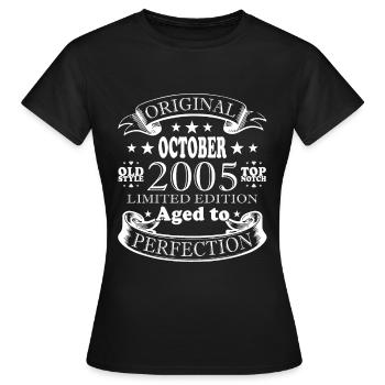 october 2005 anniversary october 2005 october - Women's T-Shirt - black - Front - AI Model Female 172 dark (172cm)