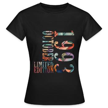 october 1993 anniversary october 1993 october - Women's T-Shirt - black - Front - AI Model Female 172 dark (172cm)