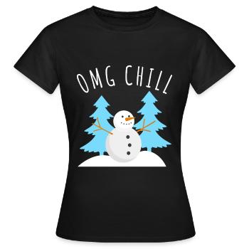 Bonhomme de neige drôle - bonhommes de neige - neige - T-shirt Femme - noir - Devant - AI Model Female 172 dark (172cm)