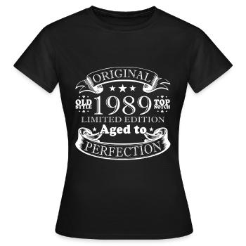 Geburtstagsgeschenk 1989 - 1989 - Frauen T-Shirt - Schwarz - Vorne - AI Model Female 172 dark (172cm)