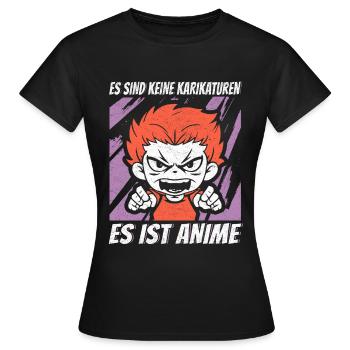 L’anime, ce n’est pas des dessins animés, c’est de l’anime - T-shirt Femme - noir - Devant - AI Model Female 172 dark (172cm)