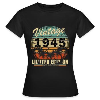 1945 - Year 1945 - Year 1945 - Women's T-Shirt - black - Front - AI Model Female 172 dark (172cm)