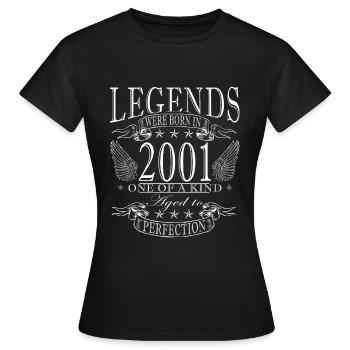 Legende 2001 - Jahrgang 2001 - Baujahr 2001 - Frauen T-Shirt - Schwarz - Vorne - AI Model Female 172 dark (172cm)