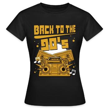 90iger Neunziger Jahrgang - Frauen T-Shirt - Schwarz - Vorne - AI Model Female 172 dark (172cm)