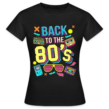 Back to the 80s Kasette Vintage & Retro Geschenk - Frauen T-Shirt - Schwarz - Vorne - AI Model Female 172 dark (172cm)