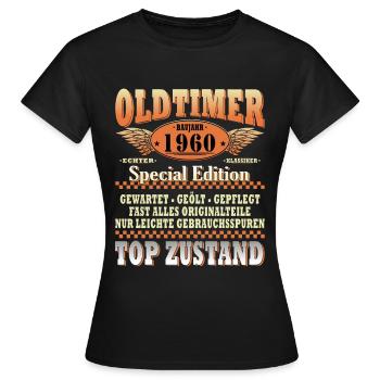 Vintage 1960 Geburtstagsgeschenk 1960 Baujahr - Frauen T-Shirt - Schwarz - Vorne - AI Model Female 172 dark (172cm)