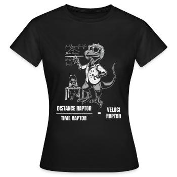 Distance Raptor Raptor Velociraptor Dinosaurier - Frauen T-Shirt - Schwarz - Vorne - AI Model Female 172 dark (172cm)