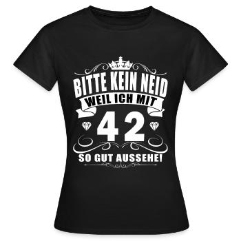 42e anniversaire 42 dicton - T-shirt Femme - noir - Devant - AI Model Female 172 dark (172cm)