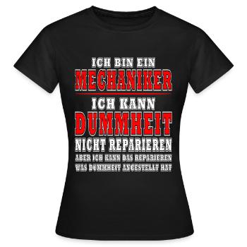 Ich Bin Zwar Ein Mechanike Aber... - Frauen T-Shirt - Schwarz - Vorne - AI Model Female 172 dark (172cm)