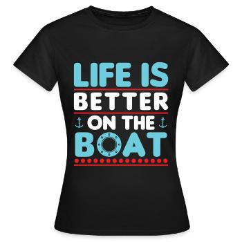 Saison de navigation et d’attente de la saison de navigation - T-shirt Femme - noir - Devant - AI Model Female 172 dark (172cm)