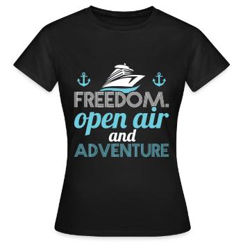 Segeln Sail Anchor Anker Sailing Segelschiff Boat - Frauen T-Shirt - Schwarz - Vorne - AI Model Female 172 dark (172cm)
