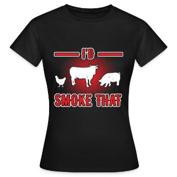 Ich smoke das - Retro Grillen Smoker - Frauen T-Shirt - Schwarz - Vorne - AI Model Female 172 dark (172cm)