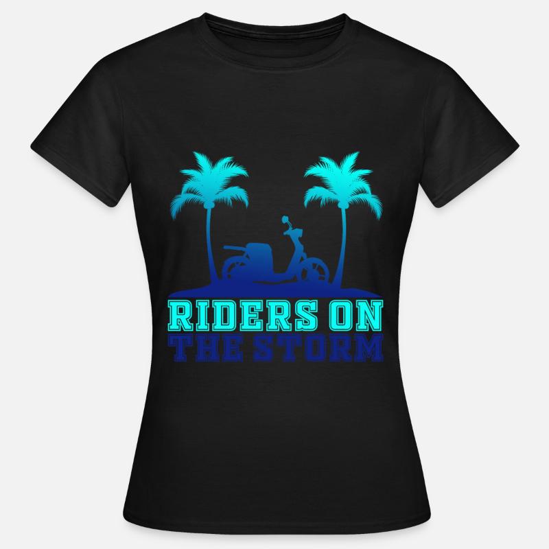 Motorroller Roller Rollerfahrer Geschenk - Frauen T-Shirt - Schwarz
