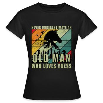 joueur d’échecs échiquier échiquier échiquier - T-shirt Femme - noir - Devant - AI Model Female 172 dark (172cm)