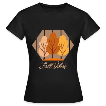 Automne - T-shirt Femme - noir - Devant - AI Model Female 172 dark (172cm)