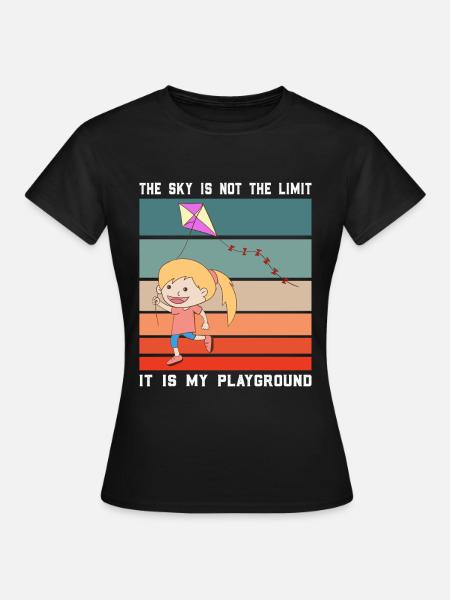 Drachenfliegen Drachensteigen Retro Geschenk - Frauen T-Shirt - Schwarz