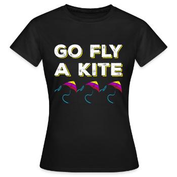 Cerf-volant - T-shirt Femme - noir - Devant - AI Model Female 172 dark (172cm)