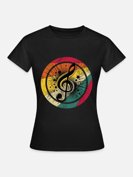 Notenschlüssel Instrument - Frauen T-Shirt - Schwarz