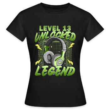 13. Geburtstag Gamer 13 Jahre - Frauen T-Shirt - Schwarz - Vorne - AI Model Female 172 dark (172cm)