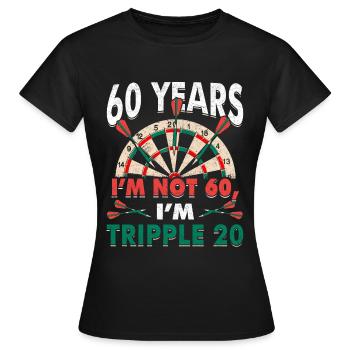 60. Geburtstag Darts Geschenk 60 Ehrentag Männer - Frauen T-Shirt - Schwarz - Vorne - AI Model Female 172 dark (172cm)