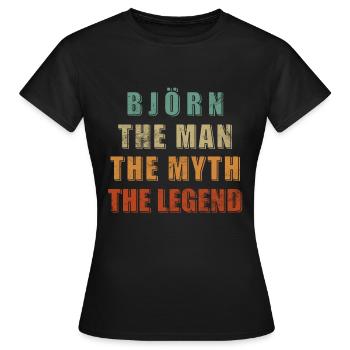 Björn Mann Mythe Légende - T-shirt Femme - noir - Devant - AI Model Female 172 dark (172cm)