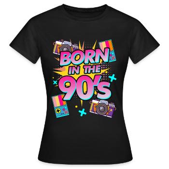 Né dans les années 90, Né dans les années 90 - T-shirt Femme - noir - Devant - AI Model Female 172 dark (172cm)