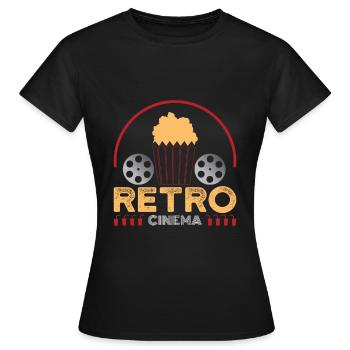 cinéma film film bobine téléfilm star rétro - T-shirt Femme - noir - Devant - AI Model Female 172 dark (172cm)