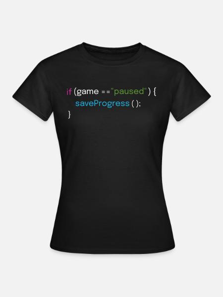Gaming- und Coding-Design - Frauen T-Shirt - Schwarz