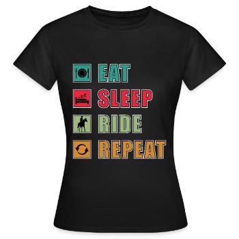 Eat Sleep Ride Tab - Women's T-Shirt - black - Front - AI Model Female 172 dark (172cm)