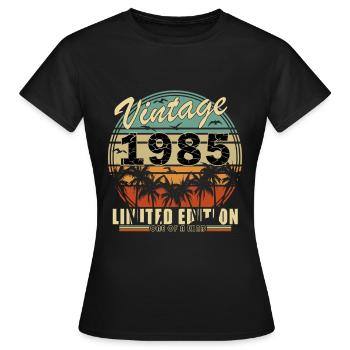 1985 Birthday 1985 Vintage 1985 Birthday - Women's T-Shirt - black - Front - AI Model Female 172 dark (172cm)