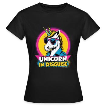 Je suis une licorne déguisée - T-shirt Femme - noir - Devant - AI Model Female 172 dark (172cm)