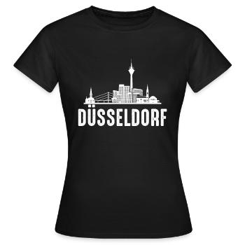Düsseldorf - T-shirt Femme - noir - Devant - AI Model Female 172 dark (172cm)